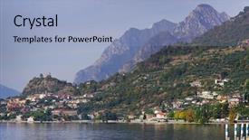  Presentation with europe - Colorful PPT theme enhanced with enbankment - iseo lake in italy europe backdrop and a  colored foreground