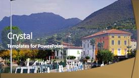  Presentation with europe - Audience pleasing presentation theme consisting of enbankment - iseo lake in italy europe backdrop and a  colored foreground