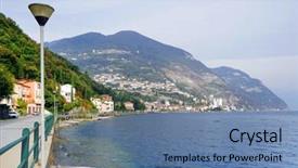  Presentation with italy us - Amazing slide deck having enbankment - iseo lake italy europe backdrop and a  colored foreground