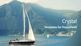  Presentation with yachting - Theme enhanced with enbankment - yachting on iseo lake italy background and a  colored foreground
