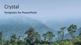  Presentation with himalaya - Amazing PPT theme having enchanted - forest in dense fog backdrop and a light blue colored foreground
