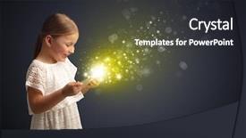  Presentation with hipster girl playing tetris game - Audience pleasing slides consisting of enchanted - little cute girl playing backdrop and a dark gray colored foreground