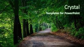  Presentation with path sunlight - Presentation consisting of enchanted - magical tunnel and pathway background and a forest green colored foreground