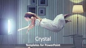  Presentation with creative - Beautiful slides featuring enchanted - young beautiful woman flying backdrop and a gray colored foreground