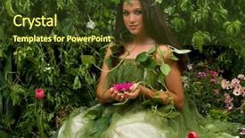  Presentation with fairy garden - PPT layouts consisting of enchanted forest - fairy in the garden background and a tawny brown colored foreground