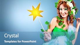  Presentation with enchanted forest - Slide deck featuring enchanted forest - portrait of a dreamy fairy background and a teal colored foreground