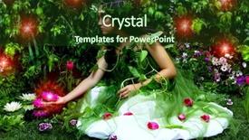  Presentation with fairy garden - Theme with enchanted garden and fairy background and a tawny brown colored foreground