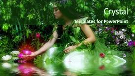  Presentation with fairy garden - Slides enhanced with enchanted garden and the fairy background and a forest green colored foreground