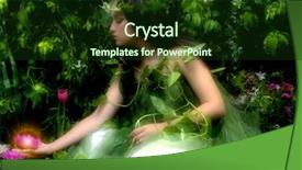  Presentation with enchanted - Slide set having enchanted garden night time scene background and a tawny brown colored foreground