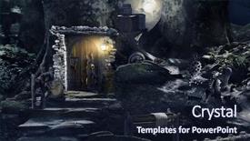  Presentation with enchanted forest - PPT theme with enchanted world - fabulous magical mysterious forest where background and a wine colored foreground