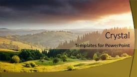  Presentation with earth day - Amazing PPT layouts having enchanted world - fantastic countryside landscape in morning backdrop and a coral colored foreground