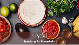  Presentation with mexican food - PPT layouts with enchiladas - concept of mexican food flat background and a tawny brown colored foreground