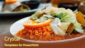  Presentation with rice production - PPT theme consisting of enchiladas - enchilada with tomato rice background and a red colored foreground