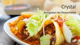  Presentation with recipe - Slide deck with enchiladas - enchilada with tomato rice background and a lemonade colored foreground