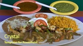  Presentation with mexican fajitas - PPT theme with enchiladas - healthy mexican meal fajitas background and a tawny brown colored foreground