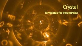  Presentation with circles and squares - Slide deck enhanced with encirclement - background of letters inside gold background and a  colored foreground