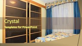  Presentation with capsule hotel - Presentation theme having encirclement - bedroom interior in hotel background and a  colored foreground