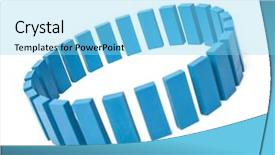  Presentation with building blocks - Presentation design having encirclement - circle of blue building blocks background and a  colored foreground