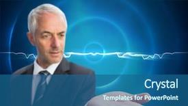  Presentation with lightening - Beautiful slide set featuring encirclement - composite image of concentrated businessman backdrop and a  colored foreground