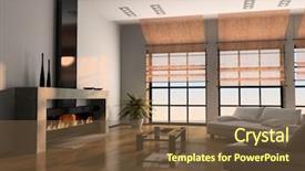  Presentation with interior decorating home - Presentation featuring encirclement - home interior 3d rendering background and a  colored foreground