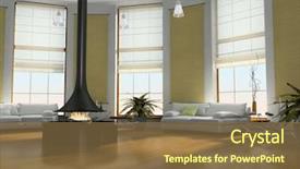  Presentation with interior - Slide set consisting of encirclement - home interior 3d rendering background and a  colored foreground