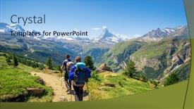  Presentation with tourists - Colorful PPT layouts enhanced with suisse - encouraged tourists going to matterhorn backdrop and a light blue colored foreground