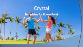  Presentation with fitness goal - Slide deck featuring encouragement - challenge success runners people high background and a teal colored foreground