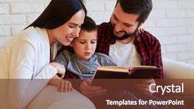  Presentation with living room family - PPT layouts featuring encouragement - close-up of happy family moments background and a tawny brown colored foreground