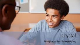  Presentation with high school - Theme featuring encouragement - high school tutor giving male background and a seafoam green colored foreground