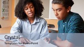  Presentation with high school - PPT layouts with encouragement - high school tutor giving male background and a light blue colored foreground