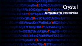  Presentation with encryption - Slide deck with encryption concept - red decrypted letters background and a navy blue colored foreground