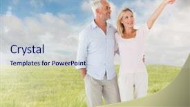  Presentation with meadow - Cool new slides with binary number clouds - digital composite of couple walking backdrop and a  colored foreground