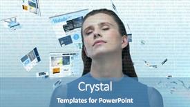  Presentation with blue eyes - Cool new PPT theme with decryption - digital composite of panels backdrop and a  colored foreground