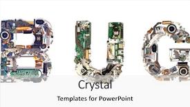  Presentation with letters - Theme consisting of decryption - word bug made with letters background and a white colored foreground