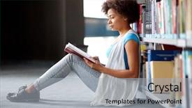  Presentation with african american high school - PPT layouts featuring encyclopedia - education high school university learning background and a light gray colored foreground