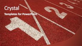  Presentation with finish line - Audience pleasing presentation theme consisting of end course - 1 2 3 backdrop and a tawny brown colored foreground