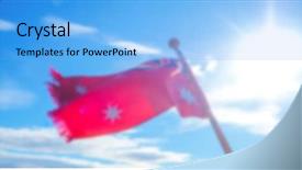  Presentation with steam generator abstract art red - Presentation design consisting of end course - abstract blur red flags background and a light blue colored foreground