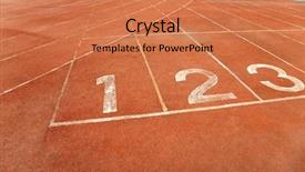  Presentation with finish line - Colorful PPT theme enhanced with end course - number on a running track backdrop and a coral colored foreground