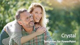  Presentation with couple - Beautiful PPT layouts featuring end days - portrait of mature couple enjoying backdrop and a ocean colored foreground