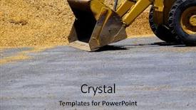  Presentation with heavy equipment - Theme enhanced with earth end - heavy equipment backhoe or bulldozer background and a  colored foreground