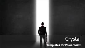  Presentation with tunnel - Audience pleasing PPT theme consisting of end life - business person looking at wall backdrop and a dark gray colored foreground