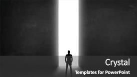  Presentation with tunnel - Presentation design consisting of end life - business person looking at wall background and a dark gray colored foreground