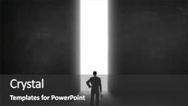  Presentation with tunnel - Slide set having end life - business person looking at wall background and a dark gray colored foreground