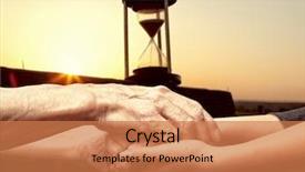  Presentation with elderly - Colorful PPT layouts enhanced with end life - hands of an elderly senior backdrop and a coral colored foreground