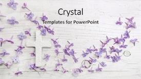  Presentation with condolence - PPT theme having end life - white cross and violet background and a white colored foreground