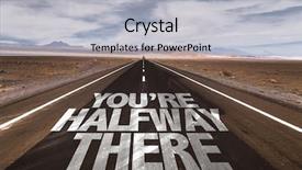  Presentation with end - Cool new presentation design with end life - you're halfway there written backdrop and a light gray colored foreground