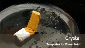  Presentation with cigarette - PPT theme having end life care - close-up of a cigarette butt background and a tawny brown colored foreground