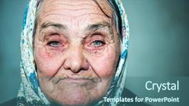  Presentation with happy life - Cool new presentation with end life care - happy old woman backdrop and a ocean colored foreground