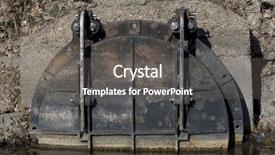  Presentation with river flow - PPT theme enhanced with end of a drain background and a gray colored foreground