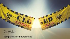  Presentation with covid coronavirus - PPT theme with end-of-coronavirus-covid-19 background and a yellow colored foreground